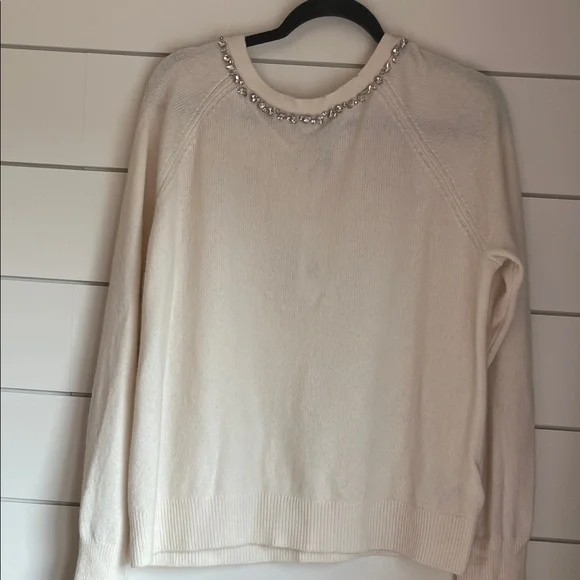 Vineyard Vines Cream Merino Wool Sweater with Embellished Neckline Size XL NWT - Picture 6 of 7